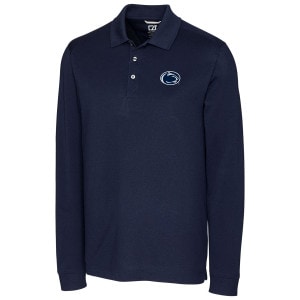 Cutter & Buck navy long sleeve polo with Penn State Athletic Logo